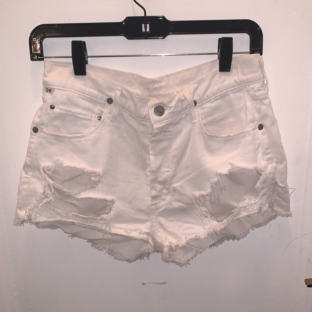 Citizens of Humanity by Jerome Dahan White Denim Cut-off Shorts
